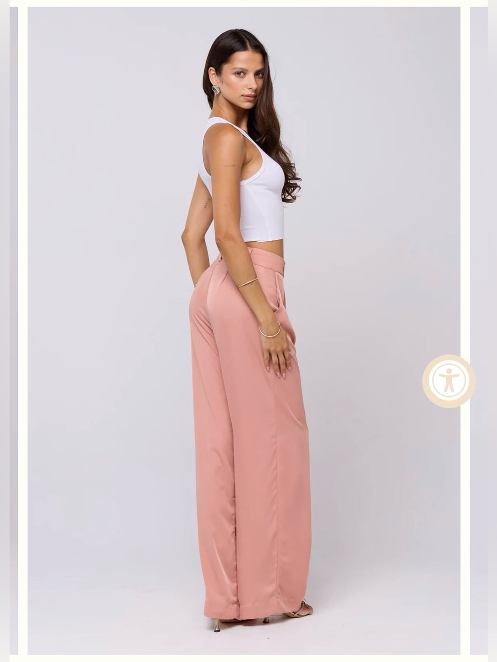 RESA blush Sasha wide leg trousers, size medium